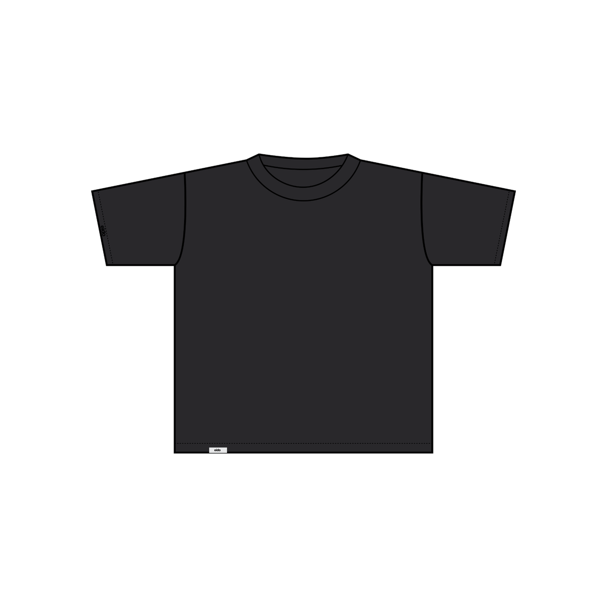EIDO Boxy SS Tee in black — front view