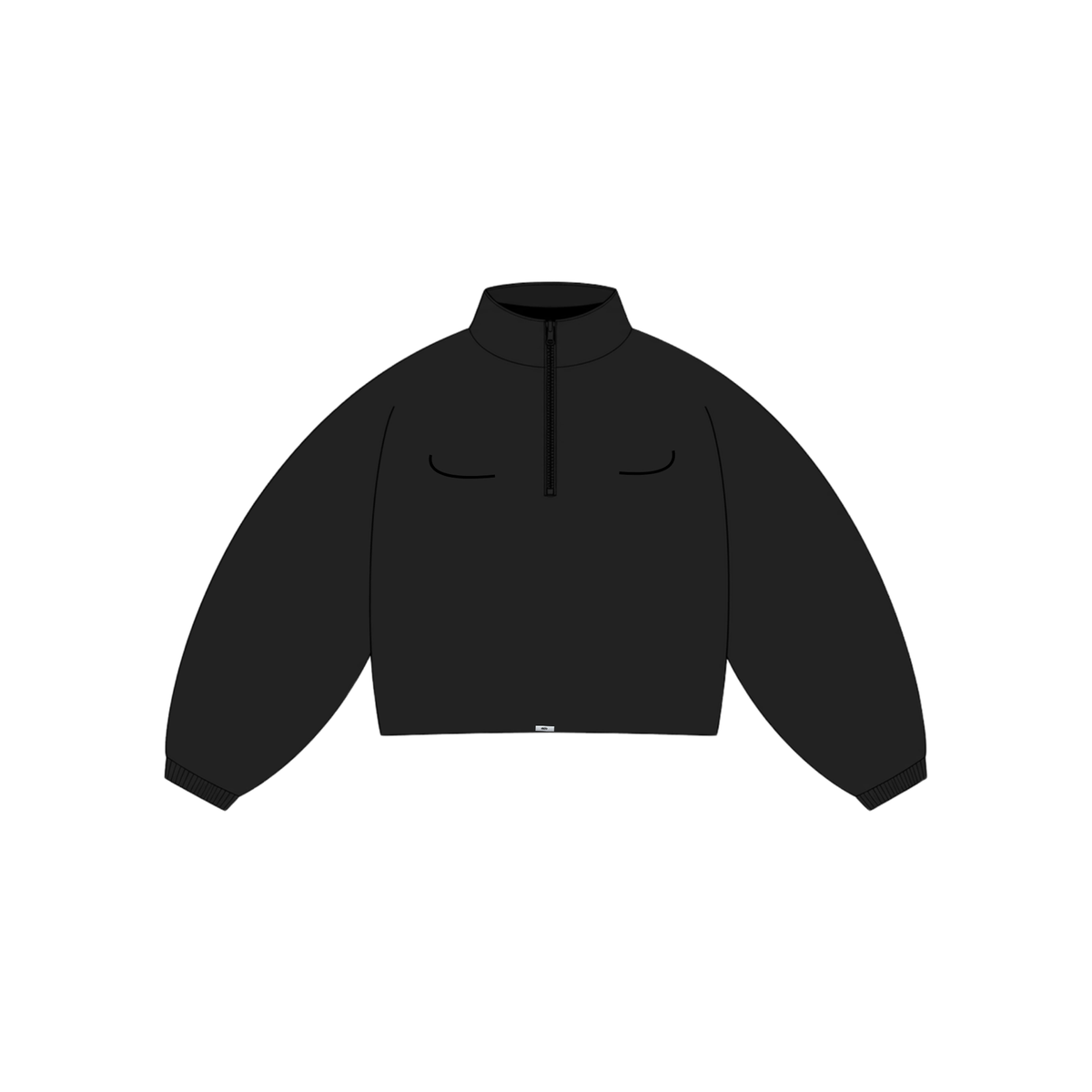 EIDO Quarter-Zip in black — front view
